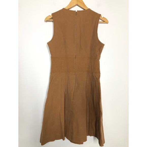 Derek Lam 10 Crosby Corset Waist Dress Fit and Flare Sleeveless Mini Camel Tan 8 - Picture 8 of 14